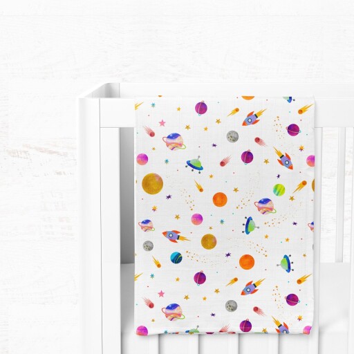 Patura bebelusi, L&#039;essentiel Maison, Space, Galben / Albastru / Portocaliu