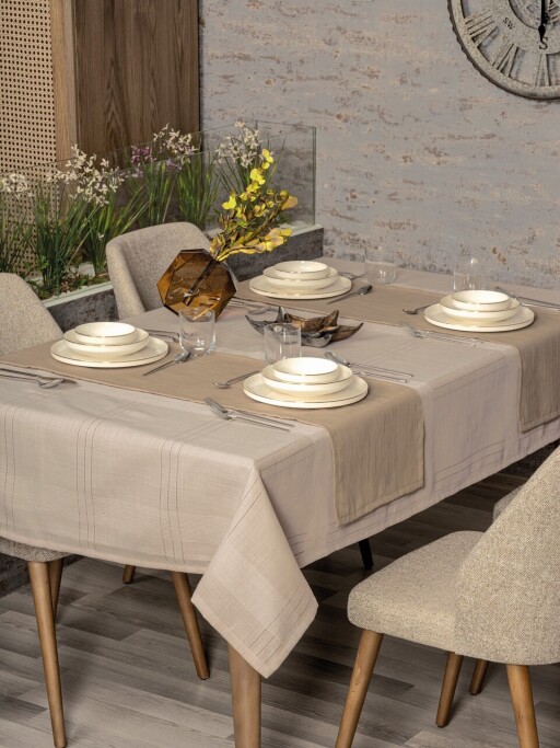 Set fete de masa 2 piese, L&#039;essentiel Maison, Jasmine 160, Bej