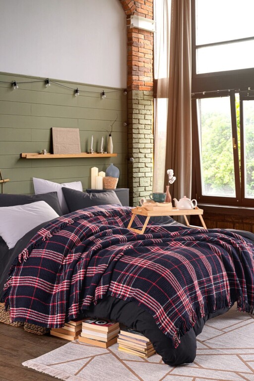 Patura Double, L&#039;essentiel Maison, Warm Soft, Albastru inchis