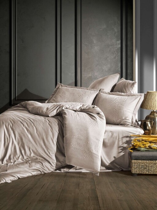 Lenjerie de pat dubla, L&#039;essentiel Maison, Austin v2, Bej