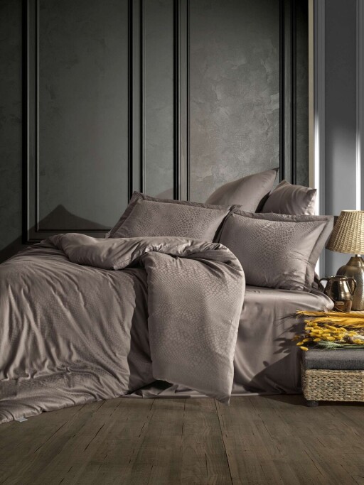 Lenjerie de pat dubla, L&#039;essentiel Maison, Austin v2, Bej