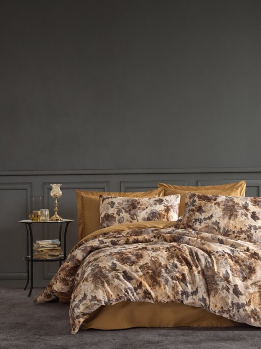 Lenjerie de pat dubla, L&#039;essentiel Maison, Angelo, Galben mustar