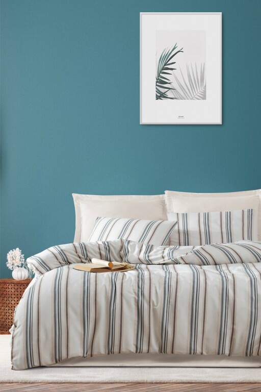 Lenjerie de pat dubla 3 piese, L&#039;essentiel Maison, Nairobi, Bumbac;Poliester, Crem