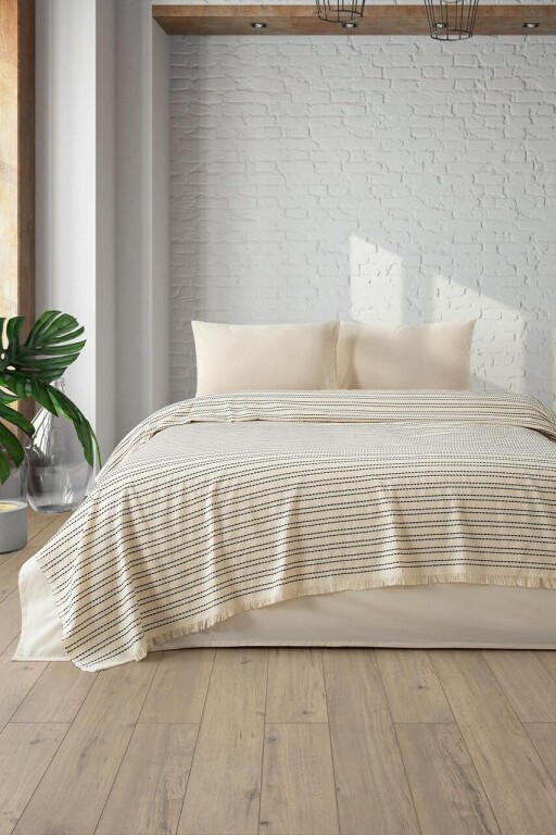 Cuvertura matlasata dubla, L&#039;essentiel Maison, Loom, Negru