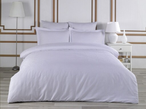 Lenjerie de pat dubla, L&#039;essentiel Maison, Sarmaşık, Alb