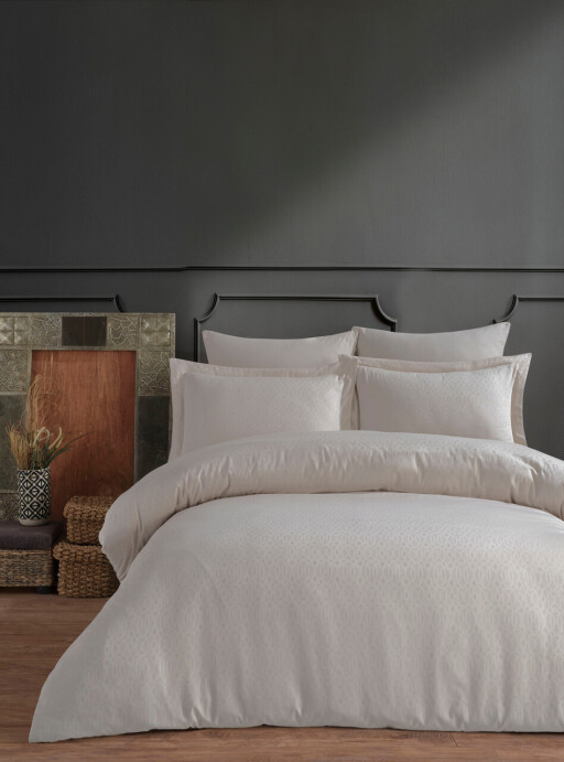 Lenjerie de pat dubla, L&#039;essentiel Maison, Catena, Crem