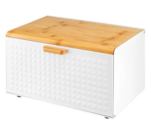 Cutie pentru paine Scandi, Ambition, 37x22.5 cm, inox/bambus, crem