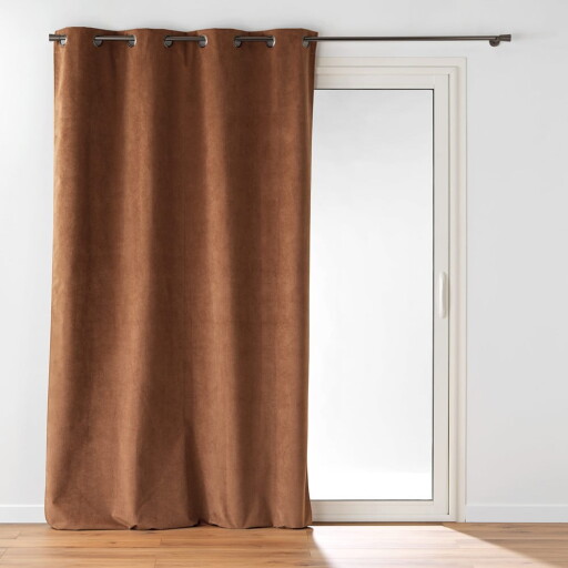 Draperie maro din catifea 140x260 cm Olympe – douceur d'intérieur