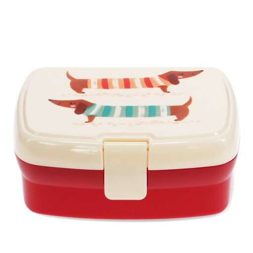Cutie de gustări pentru copii roșie-crem Sausage Dog – Rex London