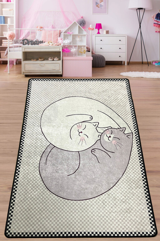 Covor pentru copii, Katt, 80x140 cm, Poliester, Multicolor