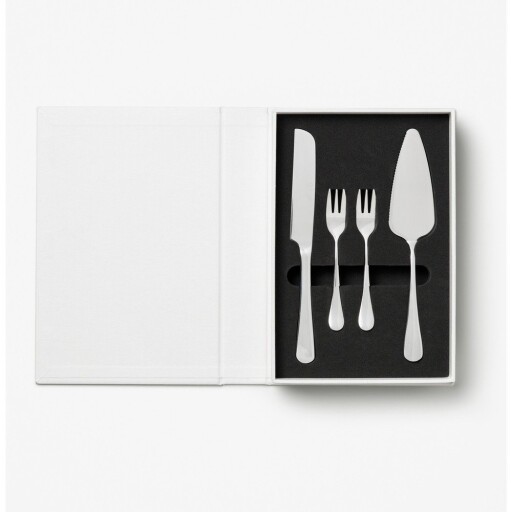 Furculițe pentru desert albe-argintii din oțel inoxidabil The Essentials Cake Tools – Printworks