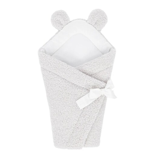 Păturică de înfășat fildeș din sherpa 35x65 cm – Meowbaby