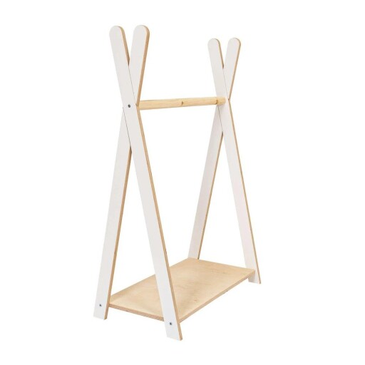 Cuier pentru copii alb/în culoare naturală cu aspect de lemn de pin 60x97 cm Montessori – Meowbaby
