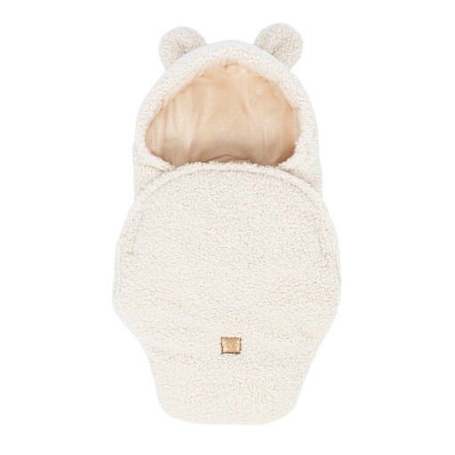 Păturică de înfășat crem din sherpa 45x80 cm – Meowbaby