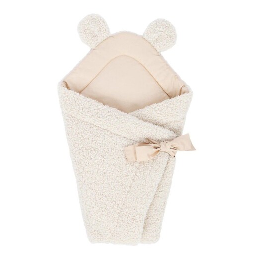 Păturică de înfășat crem din sherpa 35x65 cm – Meowbaby
