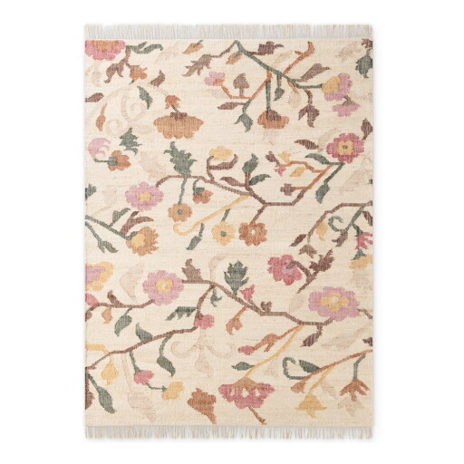 Covor crem țesut manual din iută 200x300 cm Roya Violette – Elle Decoration
