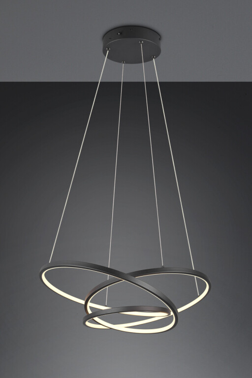 Lustra Darvin, TRIO, 64x49x150 cm, 34W, 1x SMD, metal, negru mat