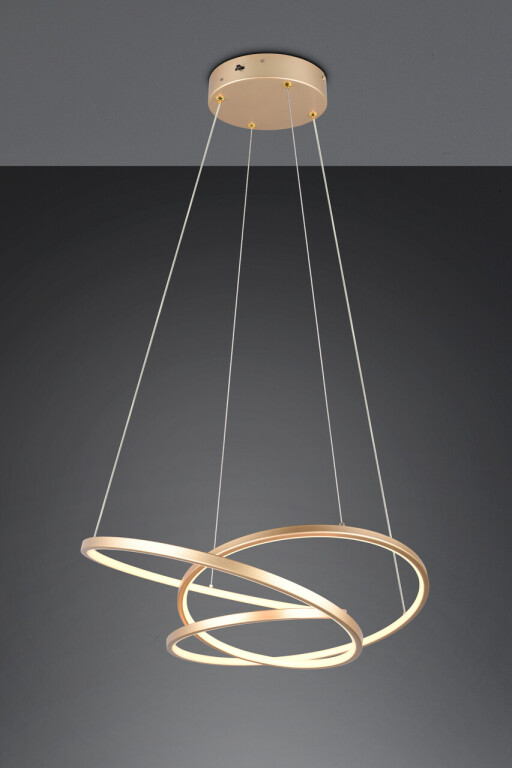 Lustra Darvin, TRIO, 64x49x150 cm, 34W, 1x SMD, metal, auriu