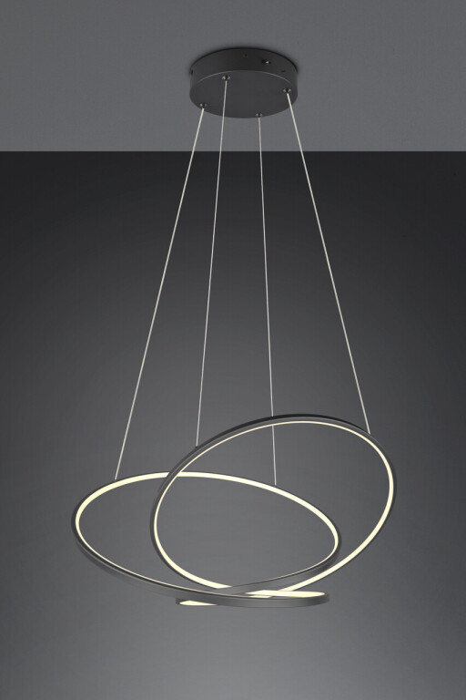 Lustra Darvin, TRIO, 84x66x150 cm, 52W, 1x SMD, metal, negru mat