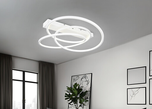 Plafoniera Darvin, TRIO, 64x49x16 cm, 34W, 1x SMD, metal, alb mat