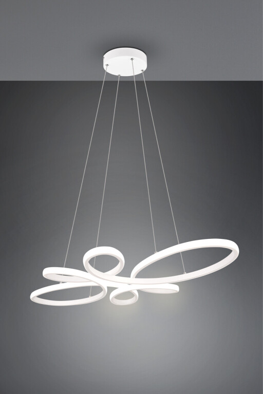 Lustra Fly, TRIO, 83x45.5x150 cm, 32W, 1x SMD, metal, alb mat