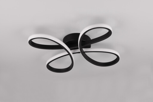 Plafoniera Fly, TRIO, 40x40x7.5 cm, 22W, 1x SMD, metal, negru mat