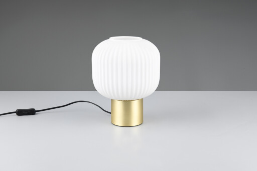 Lampa de masa Diva, TRIO, 20x26 cm, 40W, 1x E27, metal, bronz mat/alb