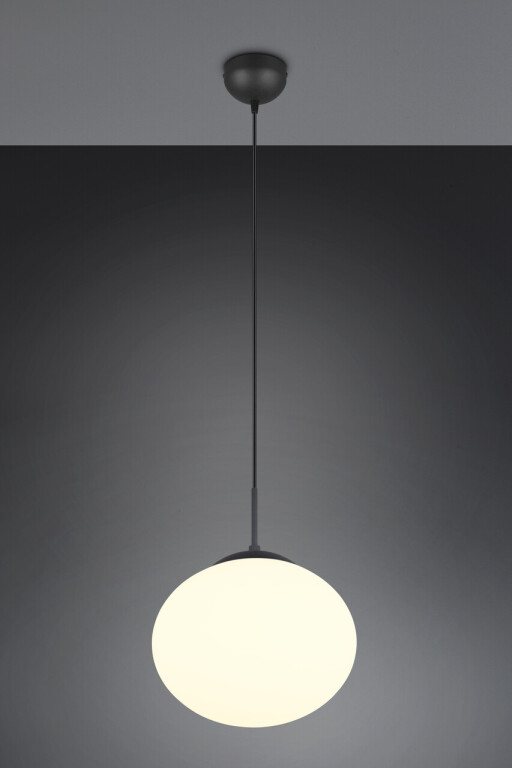 Lustra Fomento, TRIO, 30x150 cm, 15W, 1x E27, metal, negru mat/alb