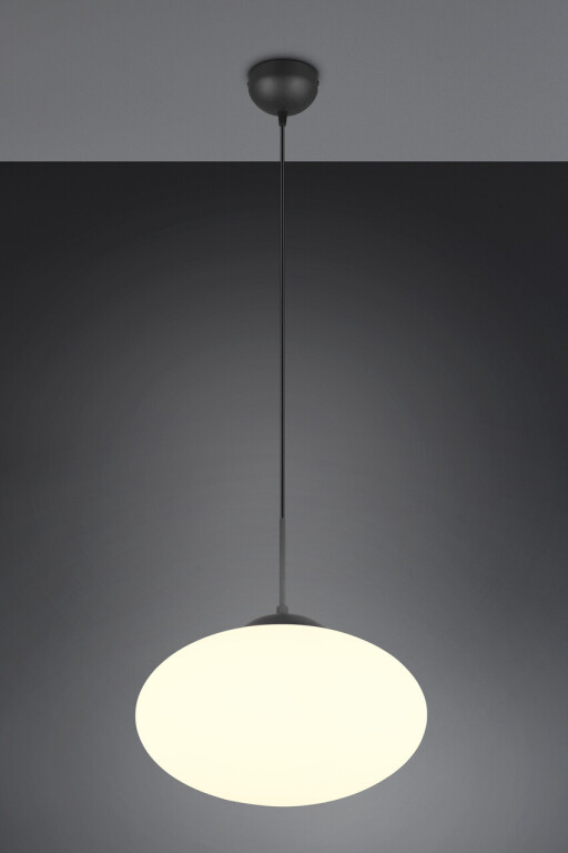 Lustra Fomento, TRIO, 40x150 cm, 15W, 1x E27, metal, negru mat/alb