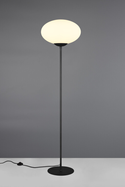 Lampadar Fomento, TRIO, 40x150 cm, 15W, 1x E27, metal, negru mat/alb
