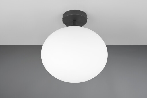 Plafoniera Fomento, TRIO, 30x33 cm, 15W, 1x E27, metal, negru mat/alb