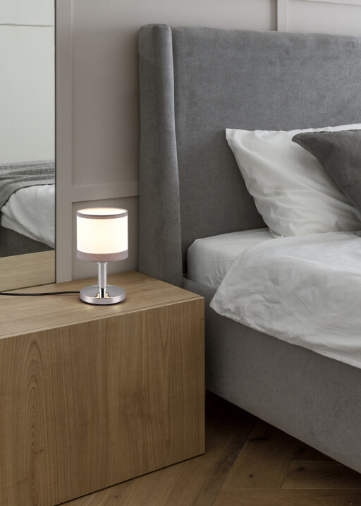 Lampa de masa Davos, RL, 12x22.5 cm, 10W, 1x E14, metal, gri/alb