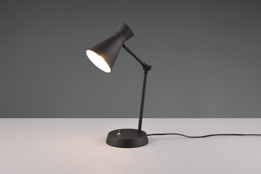 Lampa de masa Enzo, RL, 16.7x23.3x50.1 cm, 10W, 1x E27, metal, negru mat