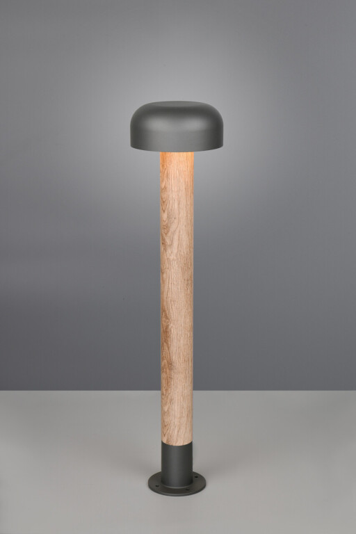 Lampadar de exterior Fraser, TRIO, 19x84.5 cm, 10W, 1x E27, aluminiu, gri/natur