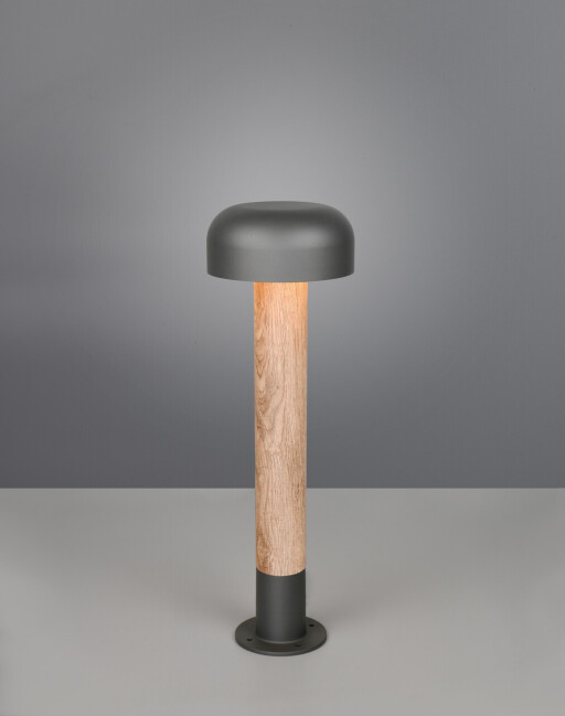 Lampadar de exterior Fraser, TRIO, 19x54 cm, 10W, 1x E27, aluminiu, gri/natur