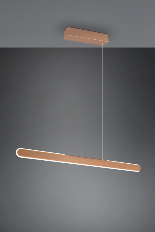 Lustra Helios, TRIO, 100x8.5x160 cm, 28W, 1x SMD, metal, maro