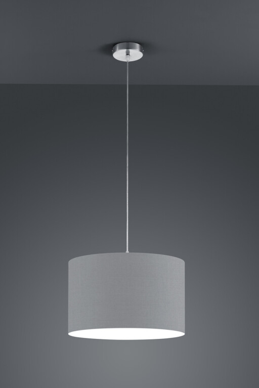 Lustra Hotel, TRIO, 40x150 cm, 60W, 1x E27, metal/textil, gri/argintiu