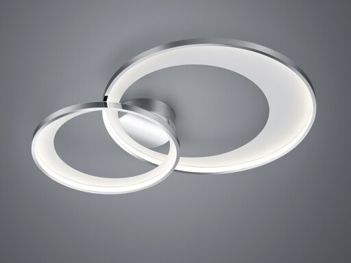 Plafoniera Granada, TRIO, 85x60x8.5 cm, 36W, 1x SMD, metal, argintiu/alb