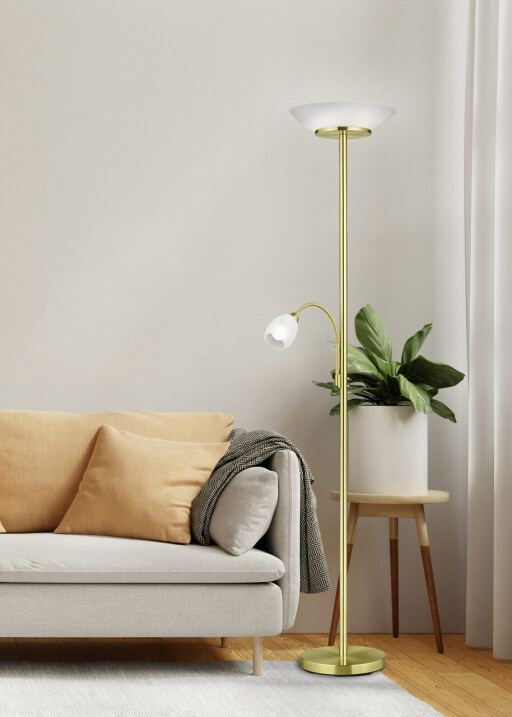 Lampadar Gerry, RL, 34x180 cm, 18W/10W, 2x E27, 1x E14, metal, bronz mat