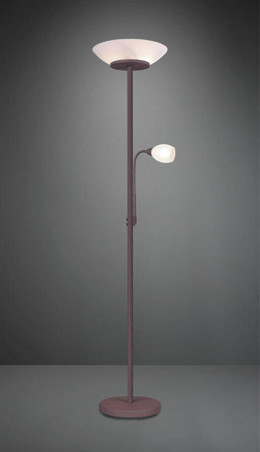 Lampadar Gerry, RL, 34x180 cm, 18W/10W, 2x E27, 1x E14, metal, maro/alb