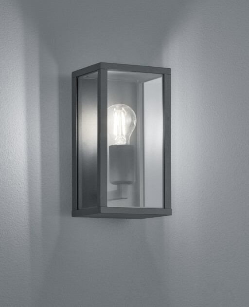 Aplica de perete pentru exterior Garonne, TRIO, 14x14x26 cm, 60W, 1x E27, aluminiu, antracit