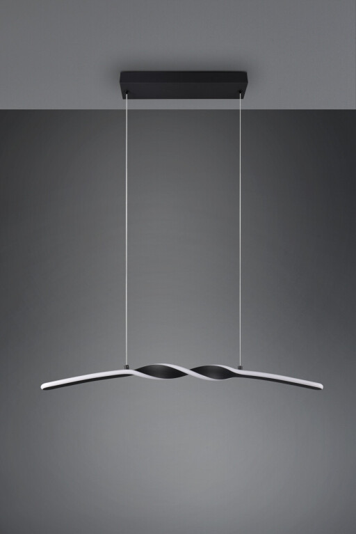 Lustra Ginko, RL, 79x9x150 cm, 18W, 1x SMD, metal, negru mat
