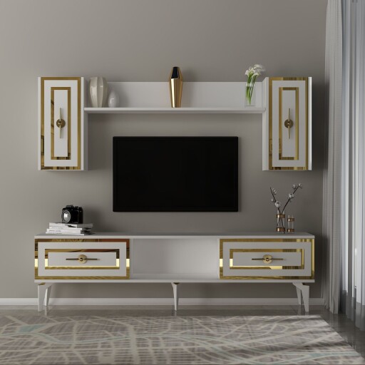 Comoda TV, Hanah Home, Viola, 150x44.6x29.6 cm, Alb