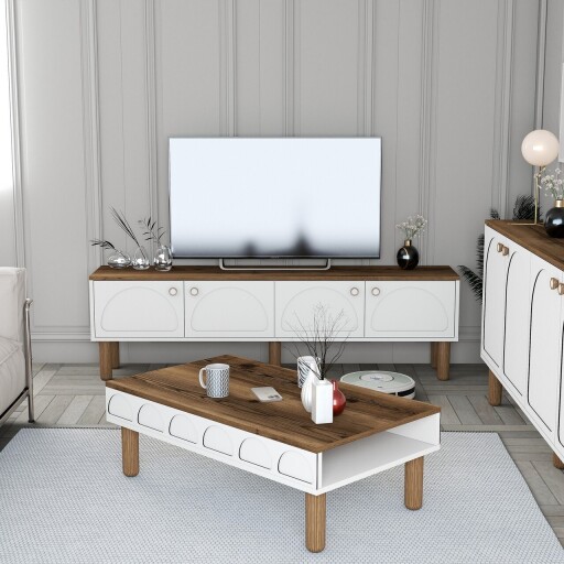 Set mobilier living, Hanah Home, Bohem 854, Alb