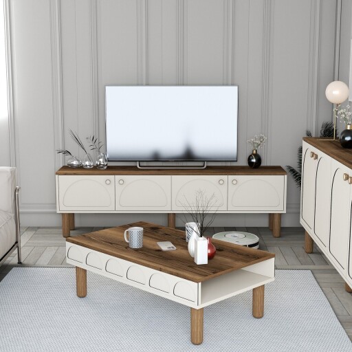Set mobilier living, Hanah Home, Bohem 855, Crem