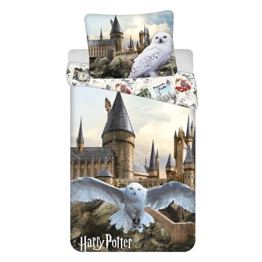 Lenjerie de pat pentru copii din bumbac pentru pat de o persoană 140x200 cm Harry Potter "Hedwig" – Jerry Fabrics