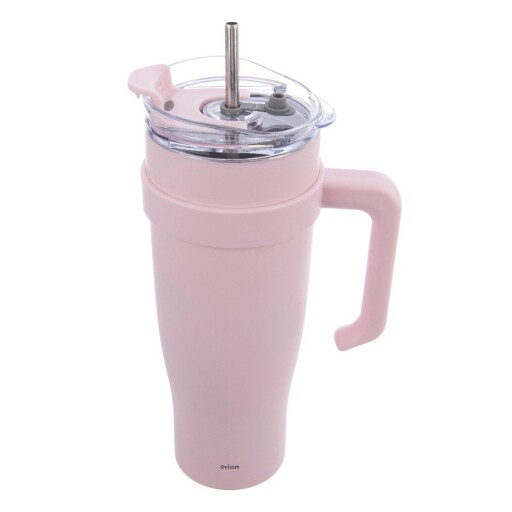 Cană termos roz cu pai 1,2 l Termo – Orion