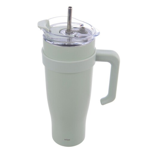 Cană termos verde salvie cu pai 1,2 l Termo – Orion