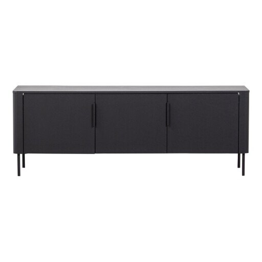 Comodă TV negru-mat din lemn de pin 154x56x44 cm Gunnar – WOOOD