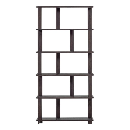 Bibliotecă maro închis din lemn de stejar 90x186x30 cm Riss – WOOOD